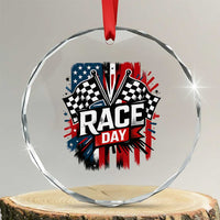 Checkered Flag Racing Crystal Glass Ornament Race Day Team Lover TS14