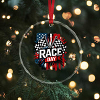 Checkered Flag Racing Crystal Glass Ornament Race Day Team Lover TS14