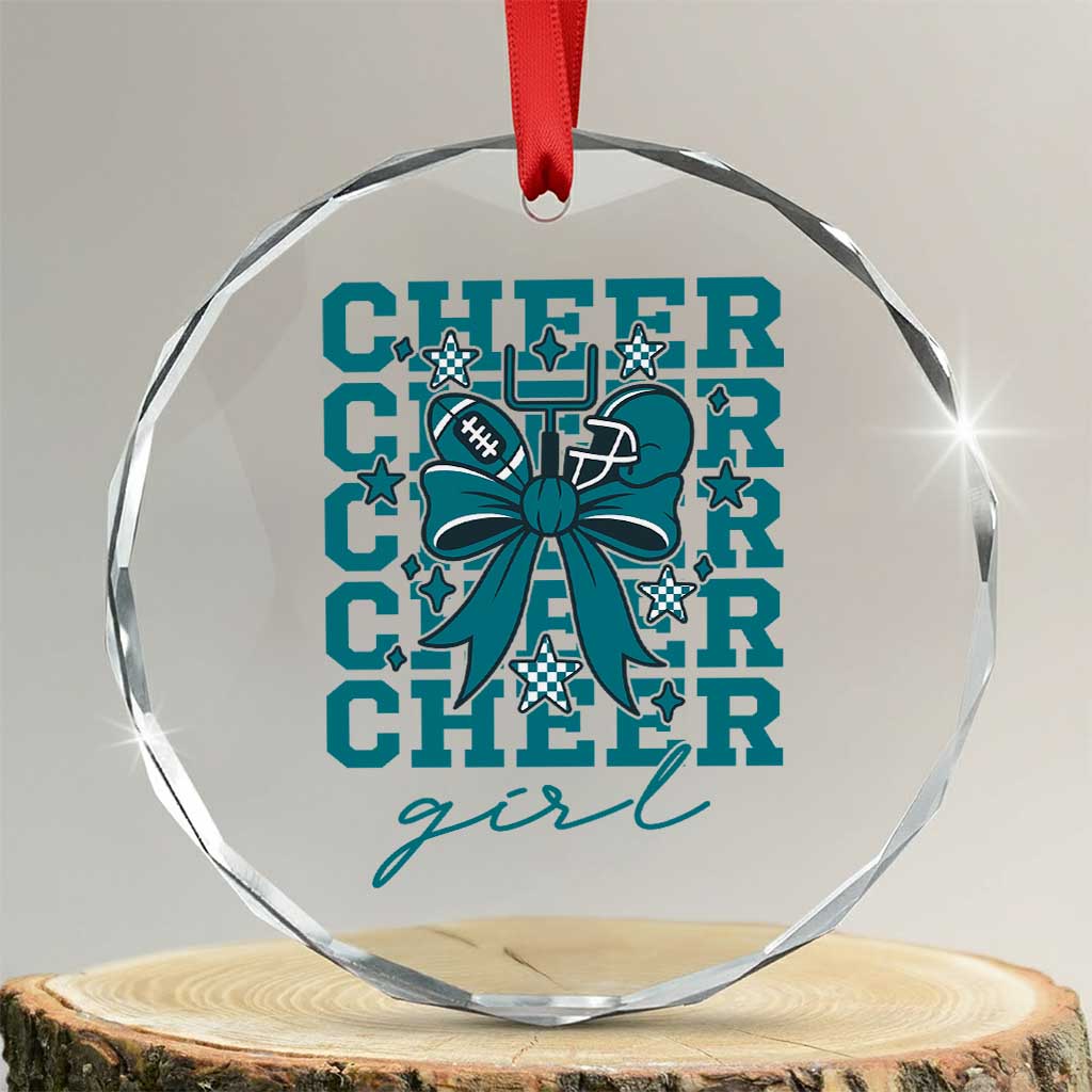 Cheer Girl Football Team Spirit Crystal Glass Ornament Cheerleading Gift - Wonder Print Shop