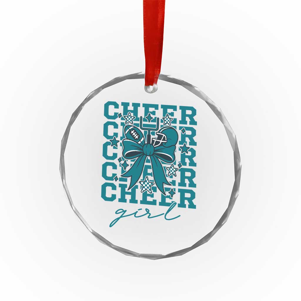 Cheer Girl Football Team Spirit Crystal Glass Ornament Cheerleading Gift - Wonder Print Shop