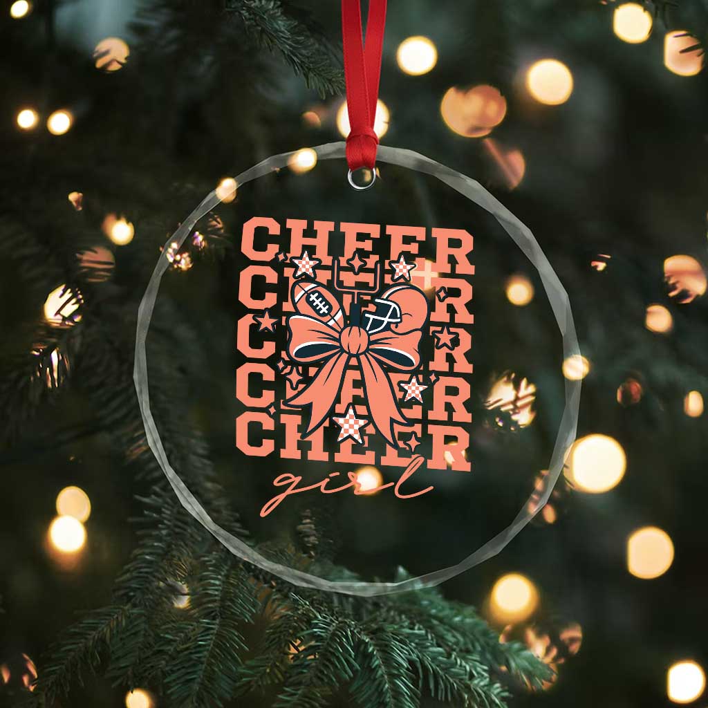 Cheer Girl Football Team Spirit Crystal Glass Ornament Gift For Cheerleader - Wonder Print Shop