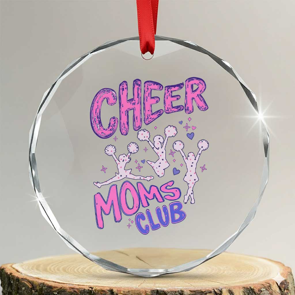 Cheer Moms Club Crystal Glass Ornament Cheerleader Mom Mother’s Day Gift