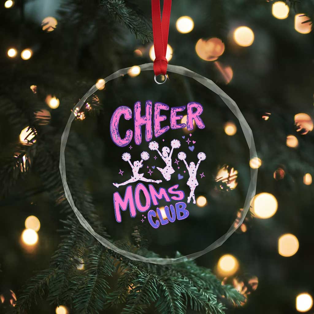 Cheer Moms Club Crystal Glass Ornament Cheerleader Mom Mother’s Day Gift