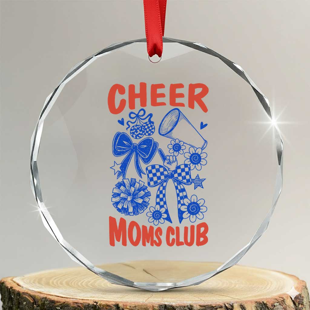 Cheer Moms Club Crystal Glass Ornament Funny Cheerleading Mom Mother’s Day Gift