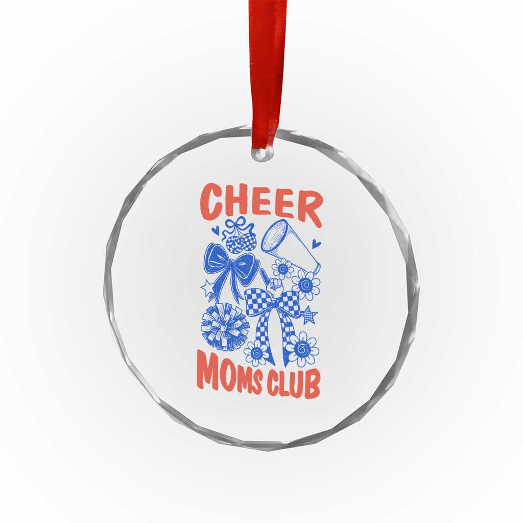 Cheer Moms Club Crystal Glass Ornament Funny Cheerleading Mom Mother’s Day Gift