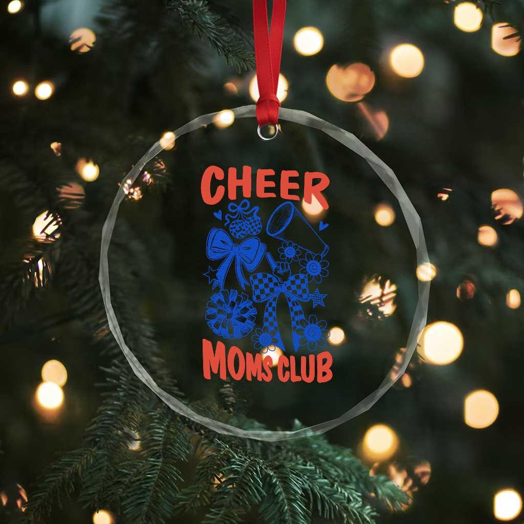 Cheer Moms Club Crystal Glass Ornament Funny Cheerleading Mom Mother’s Day Gift