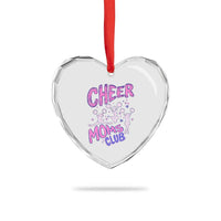 Cheer Moms Club Heart Crystal Glass Ornament Cheerleader Mom Mother’s Day Gift
