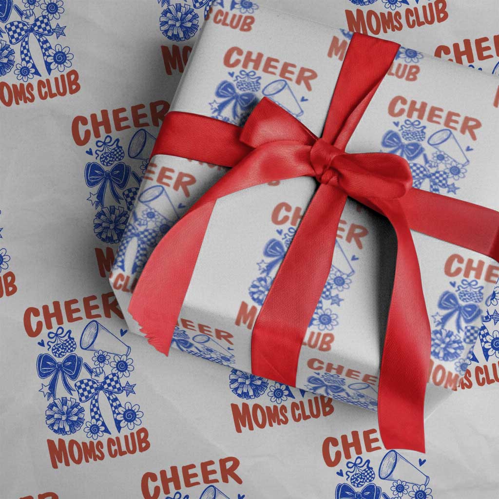 Cheer Moms Club Wrapping Paper Roll Funny Cheerleading Mom Mother’s Day Gift