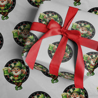 Cheerful Gnome Playing Darts Wrapping Paper Roll St Patricks Day Gift
