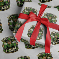 Cheers Fckers Wrapping Paper Roll Funny Leprechaun St Patricks Day Party