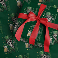 Cheers Fuckers St Patricks Day Wrapping Paper Roll Funny Skeleton Drinking Beer