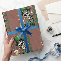 Cheers Fuckers St Patricks Day Wrapping Paper Roll Funny Skeleton Drinking Beer