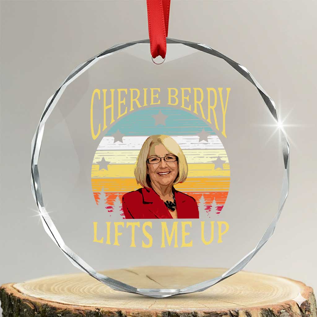 Cherie Berry Lifts Me Up Crystal Glass Ornament Retro Vinatge Elevator Tribute Funny NC Meme - Wonder Print Shop