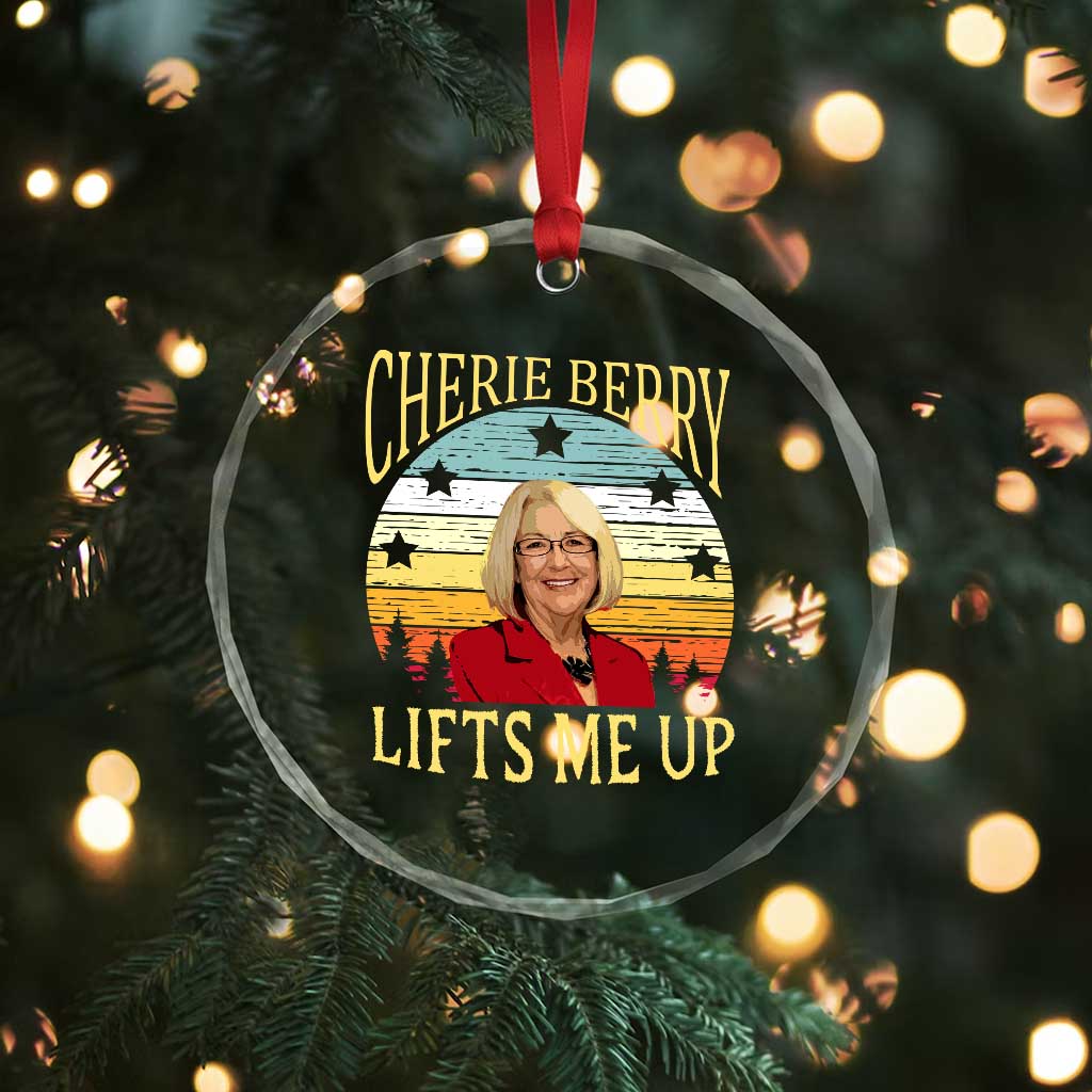 Cherie Berry Lifts Me Up Crystal Glass Ornament Retro Vinatge Elevator Tribute Funny NC Meme - Wonder Print Shop