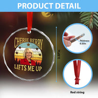 Cherie Berry Lifts Me Up Crystal Glass Ornament Retro Vinatge Elevator Tribute Funny NC Meme - Wonder Print Shop