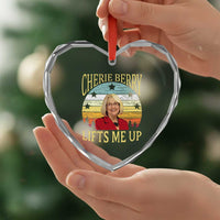 Cherie Berry Lifts Me Up Heart Crystal Glass Ornament Retro Vinatge Elevator Tribute Funny NC Meme - Wonder Print Shop