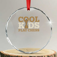 Chess Lover Crystal Glass Ornament Cool Kids Play Chess Vintage King
