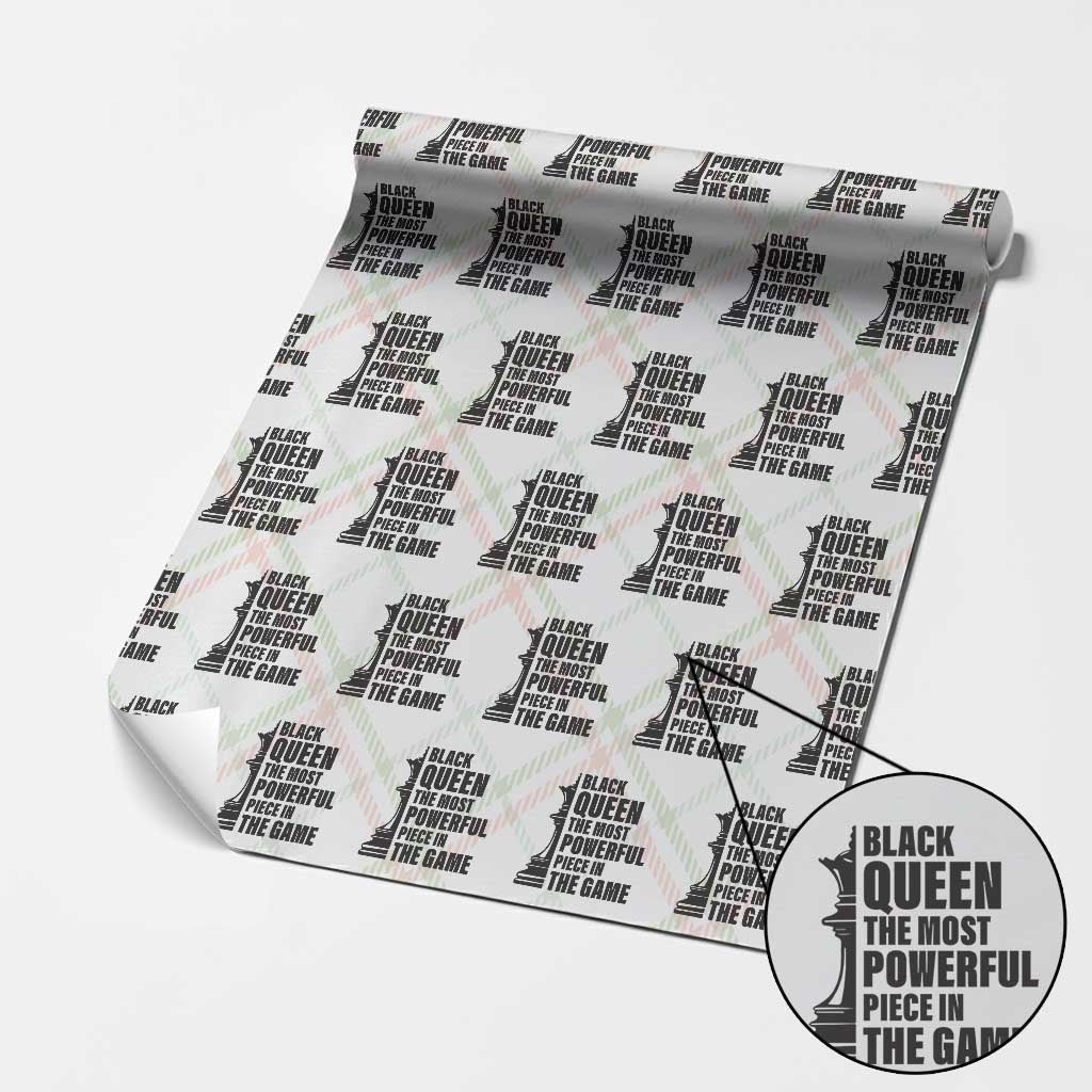 Chess Lover Wrapping Paper Roll Black Queen The Most Powerful Piece In The Game Checkmate