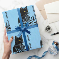 Chess Lover Wrapping Paper Roll I Never Lose Either I Win Or I Learn Elegant Cool Cat