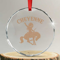 Cheyenne State Native American Cowboy Rodeo Crystal Glass Ornament