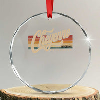 Cheyenne Wyoming Pride Retro Vintage WY State Crystal Glass Ornament