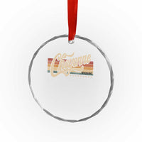 Cheyenne Wyoming Pride Retro Vintage WY State Crystal Glass Ornament