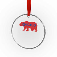 Chicago Baseball Crystal Glass Ornament Vintage Distressed Illinois City Pride Baseball Lover