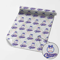 Chicago Coquette Bow Wrapping Paper Roll Cute Girls Kids Women Baseball Fans