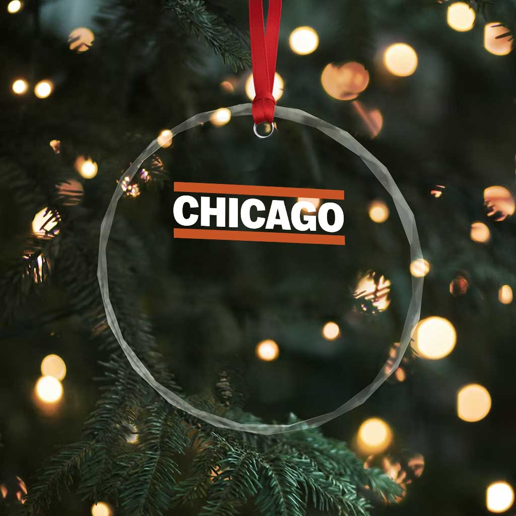 Chicago Crystal Glass Ornament Classic Retro City Illinois IL Lake Michigan Midwest Pride - Wonder Print Shop