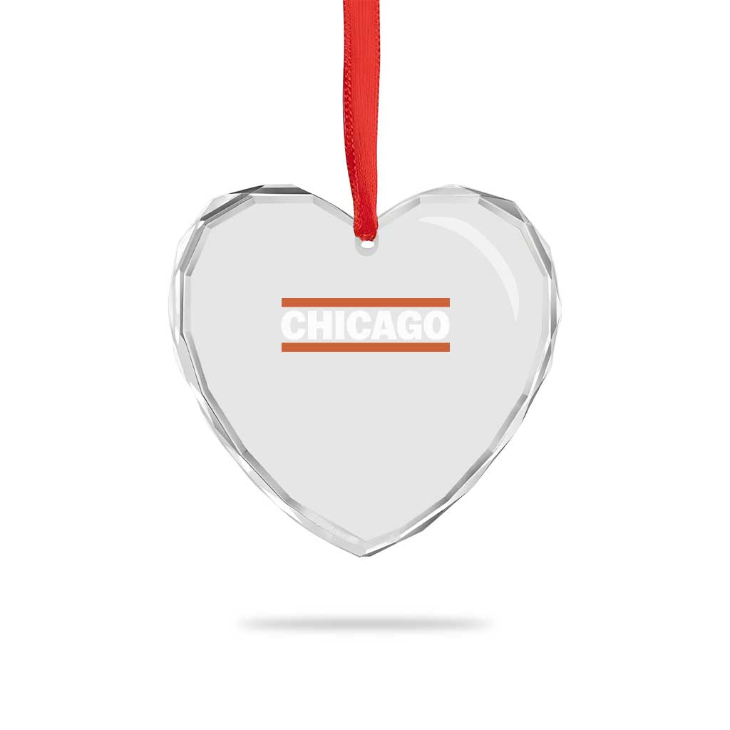 Chicago Heart Crystal Glass Ornament Classic Retro City Illinois IL Lake Michigan Midwest Pride - Wonder Print Shop