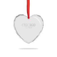 Chicago Illinois IL Est 1837 Vintage Travel Souvenir Heart Crystal Glass Ornament