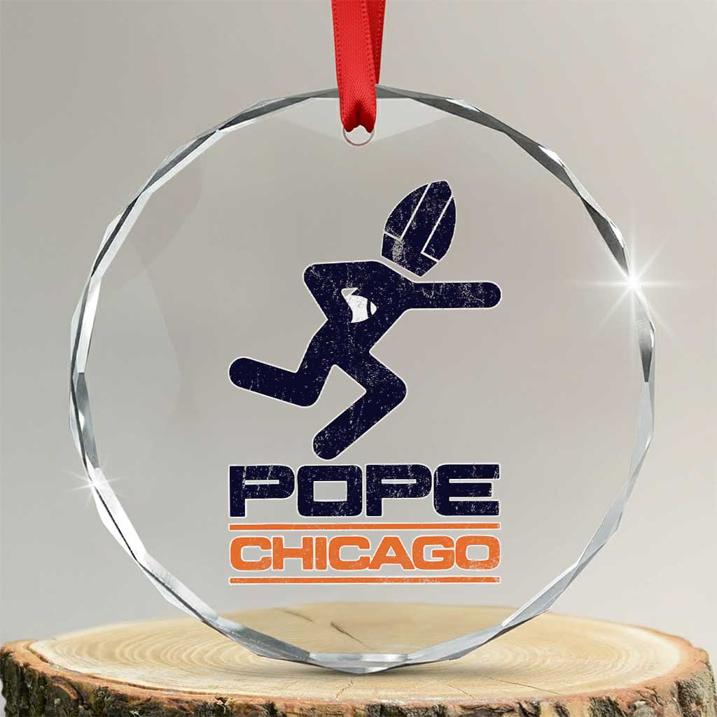 Chicago Pope Leo XIV American Football Crystal Glass Ornament - Wonder Print Shop