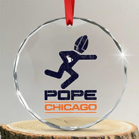 Chicago Pope Leo XIV American Football Crystal Glass Ornament - Wonder Print Shop