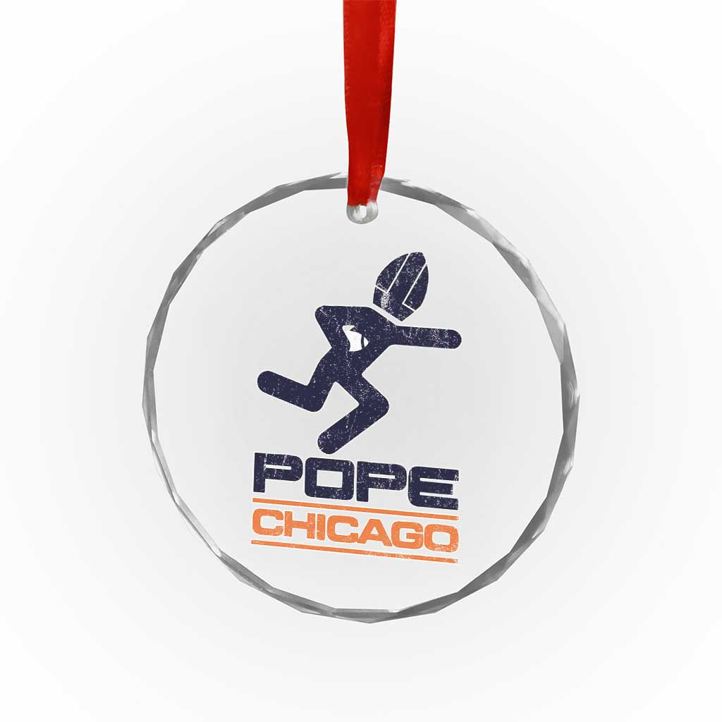 Chicago Pope Leo XIV American Football Crystal Glass Ornament - Wonder Print Shop