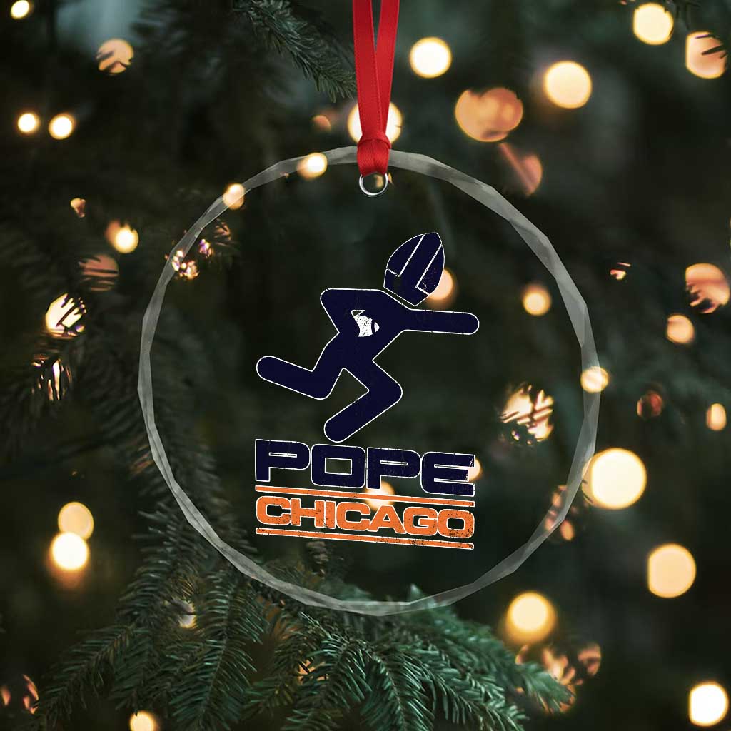 Chicago Pope Leo XIV American Football Crystal Glass Ornament - Wonder Print Shop