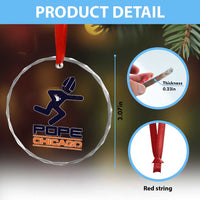 Chicago Pope Leo XIV American Football Crystal Glass Ornament - Wonder Print Shop