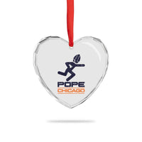 Chicago Pope Leo XIV American Football Heart Crystal Glass Ornament - Wonder Print Shop