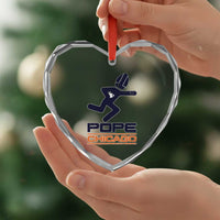 Chicago Pope Leo XIV American Football Heart Crystal Glass Ornament - Wonder Print Shop