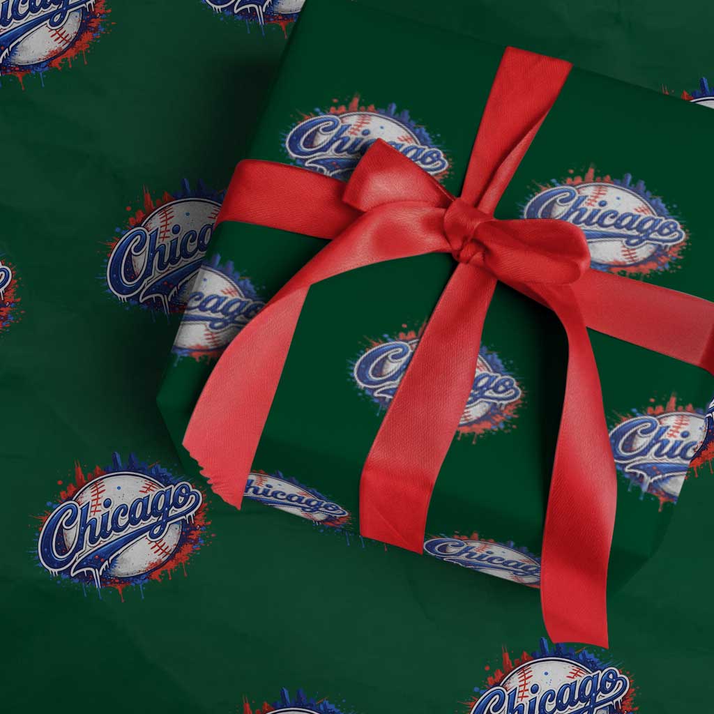 Chicago Pride Dripping Baseball Graphic Wrapping Paper Roll