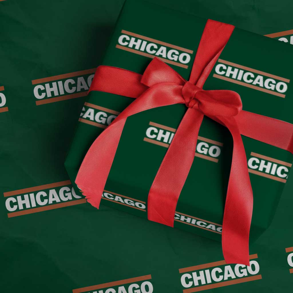 Chicago Wrapping Paper Roll Classic Retro City Illinois IL Lake Michigan Midwest Pride - Wonder Print Shop