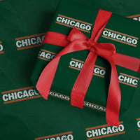 Chicago Wrapping Paper Roll Classic Retro City Illinois IL Lake Michigan Midwest Pride - Wonder Print Shop