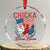 Chicka Boom Boom Patriotic Chicken Crystal Glass Ornament Funny Patriotic 4th of July Red White and Blue Farm - Wonder Print Shop