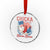 Chicka Boom Boom Patriotic Chicken Crystal Glass Ornament Funny Patriotic 4th of July Red White and Blue Farm - Wonder Print Shop