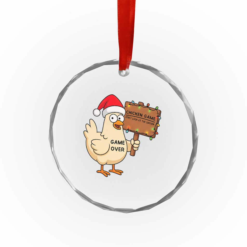 Chicken Game Christmas Crystal Glass Ornament Funny Do Not Look At The Chicken TS14