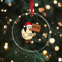 Chicken Game Christmas Crystal Glass Ornament Funny Do Not Look At The Chicken TS14