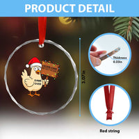 Chicken Game Christmas Crystal Glass Ornament Funny Do Not Look At The Chicken TS14