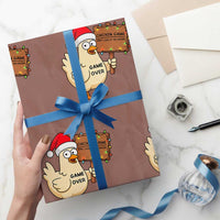 Chicken Game Christmas Wrapping Paper Roll Funny Do Not Look At The Chicken - Wonder Print Shop