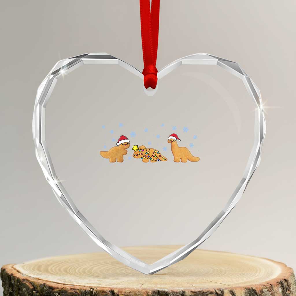 Chicken Nugget Lover Heart Crystal Glass Ornament Christmas Holiday Gift - Wonder Print Shop