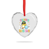 Chicks Dig Me Heart Crystal Glass Ornament Funny Easter Chick