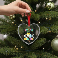 Chicks Dig Me Heart Crystal Glass Ornament Funny Easter Chick